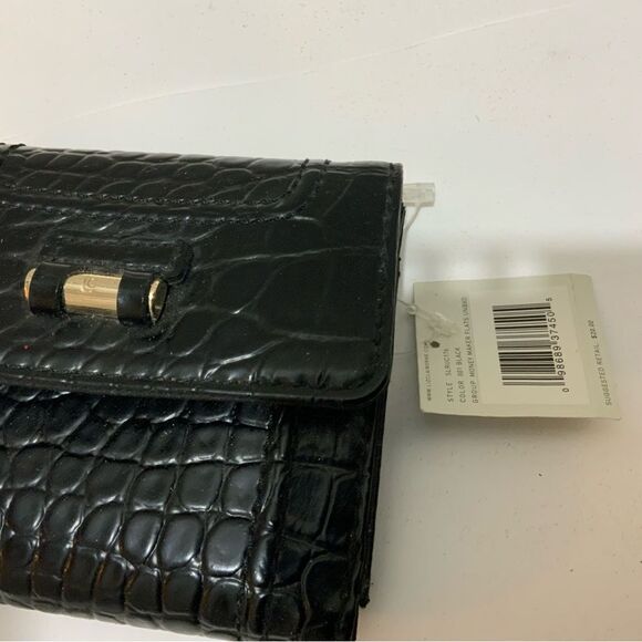 LIZ CLAIBORNE Croc Embossed Trifold Wallet Gold Hardware - Picture 2 of 7